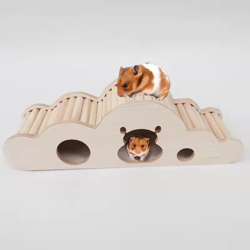 Wooden Hamster Hideout Hide Hiden House Room Toys