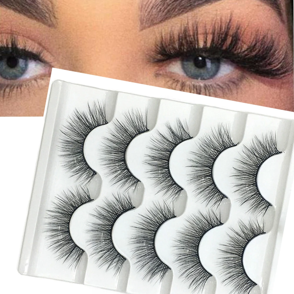 Искусственные ресницы 5 пар искусственные пушистые тонкие натуральные длинные