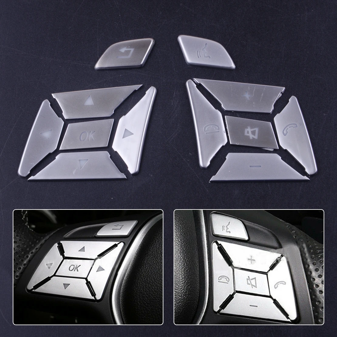 

CITALL ABS накладка на кнопки рулевого колеса подходит для Mercedes Benz E C G Class GLA ML GL GLK GLE GLS 2012 2013 2014 2015 2016