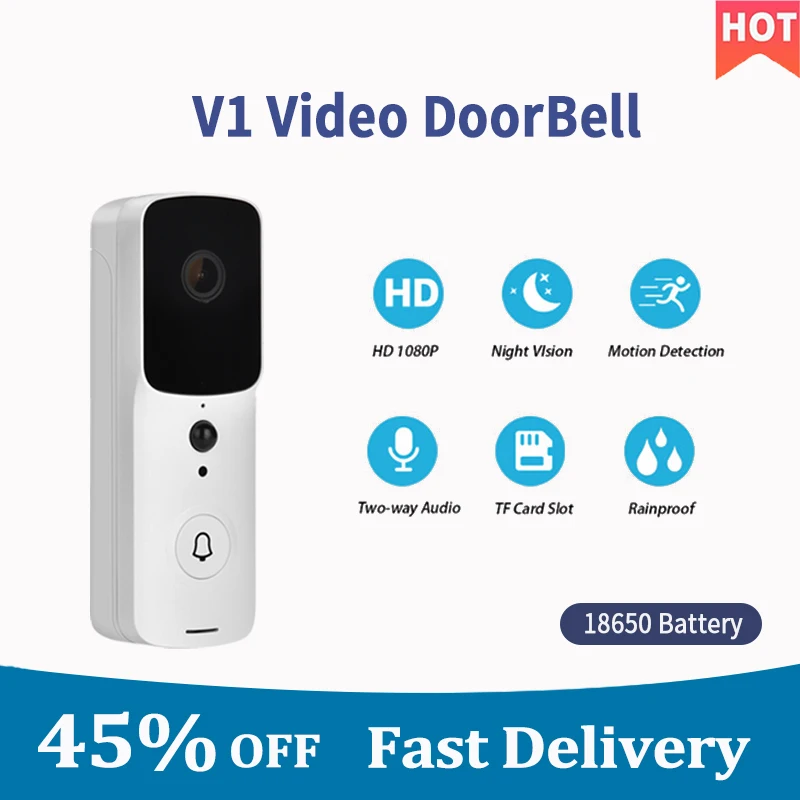

Doorbell Voice Intercom Monitoring Low Power Wifi Wireless Video Door Bell Camera