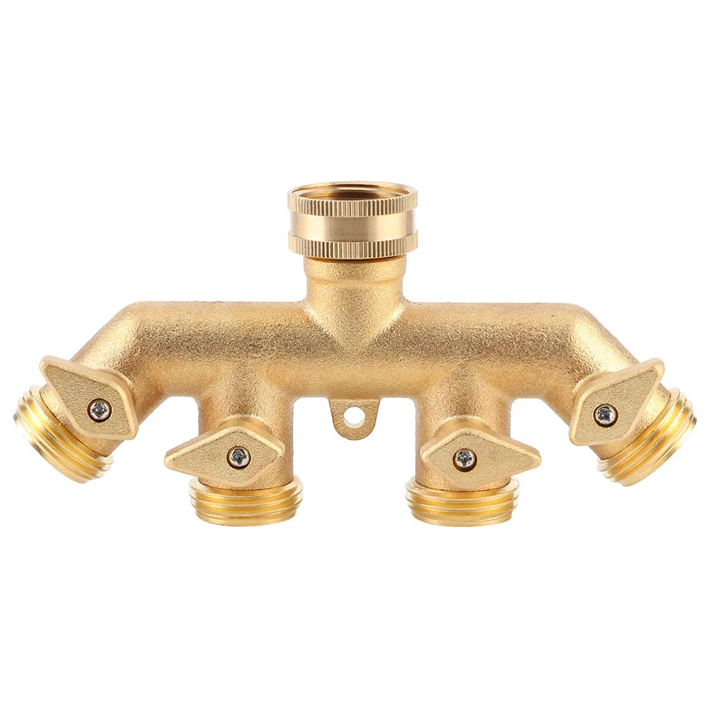 Латунный садовый 4 ходовой шланг сплиттер адаптер шаровой кран для воды