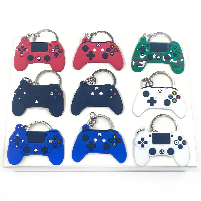 

1PCS PVC Game Machine Keychain & Keyring Cute Gamepad Joystick Key Chain PS4 Game Console Keychains Bag Car Hanging