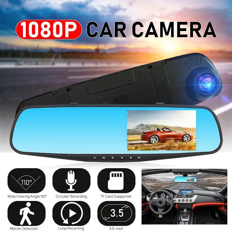 4 дюйма Full HD Камера 1080P Ночное видение 3 в 1 Зеркало заднего вида автомобиля