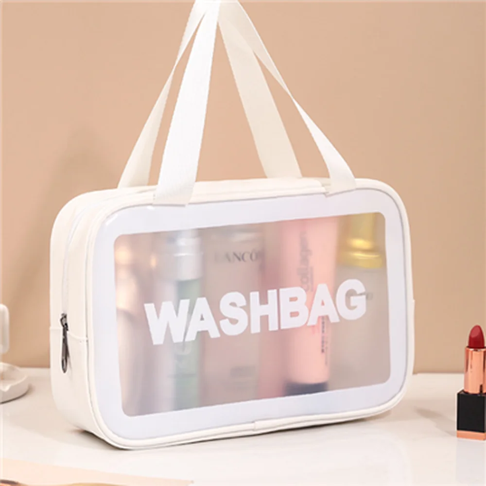 

Stand Cosmetic Cases Toiletries Organizer Beauty Box Waterproof Storage Make Up Pouch Women Clear Zipper Makeup Bag Female