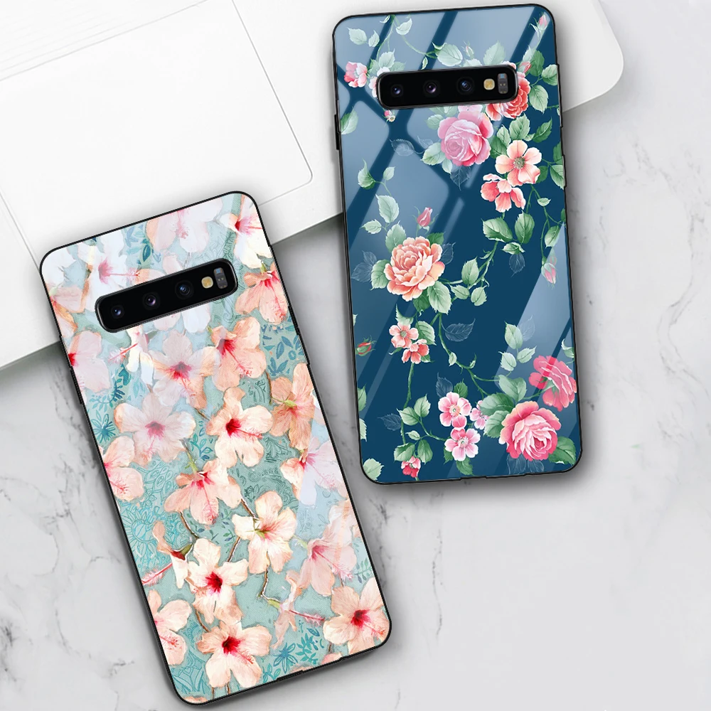 Чехол с розовым цветком для Samsung Galaxy S21 S10 S9 S8 S10e S20 Ultra A51 A71 A50 A20E A70 40 Note 20 10 9 8 Plus