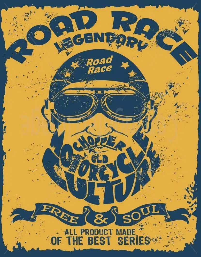 Металлический жестяной знак Чоппер дорога большая Персонализированная