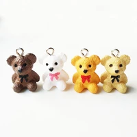 10pcs cute multicolor 3d cute bear earring charms for necklace keychain pendant diy making accessories