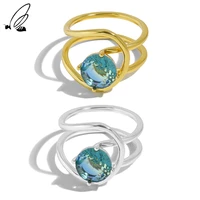 ssteel sterling silver 925 minimalism ring double layer line design zircon for women luxury party 2021 trend fine jewellery