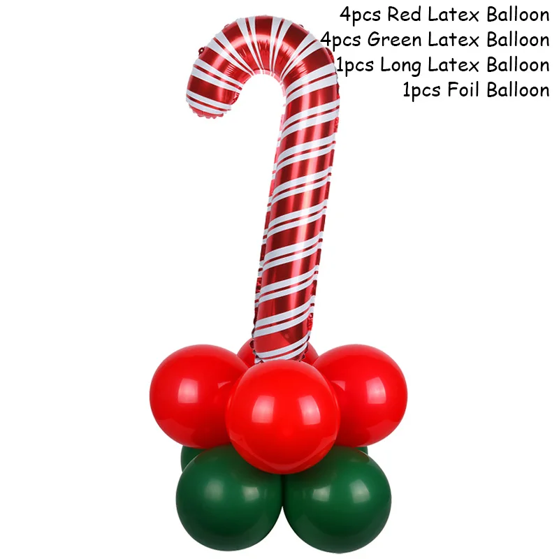 10pcs Balloon Set Рождественские украшения, воздушные шары, Набор Санта Клауса, снеговика, рождественские воздушные шары из фольги Globos, рождественские украшения для вечеринки, рождественские украшения - Цвет: 10pcs Balloon Set