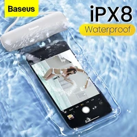 baseus waterproof phone case for iphone 11 pro max swim pouch bag case ipx8 universal cover for samsung s20 drift diving surfing