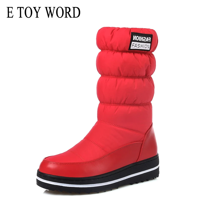 E TOY/зимние водонепроницаемые ботинки женские теплые хлопковые с подкладкой