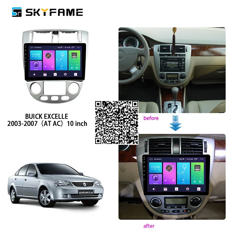 

Автомагнитола SKYFAME 4 + 64G для Buick Excelle 2003-2007, мультимедийная система Android, gps-навигация, dvd-плеер