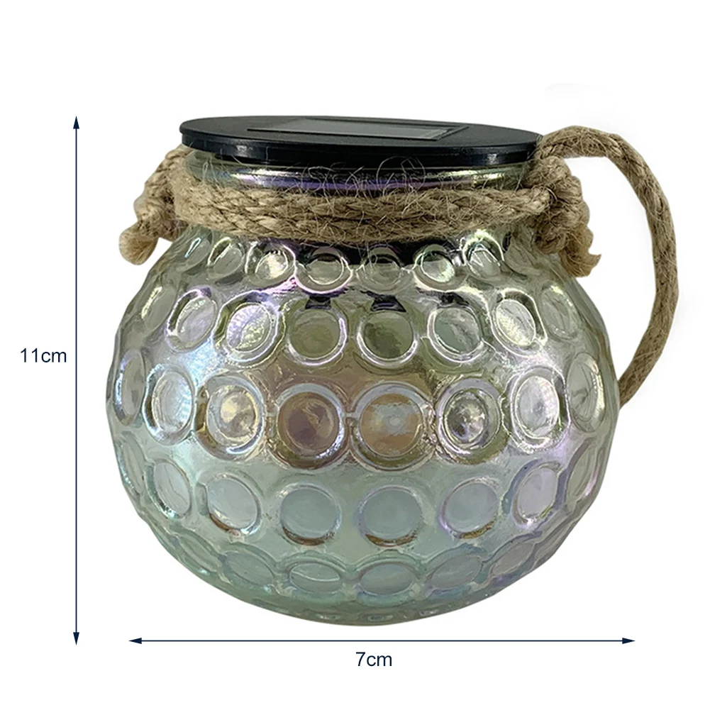 

2pcs Solar LED Crack Glass Lantern Lamp Waterproof Night Light Solar Starry Sky Colored Pot Lamp Wish Little Night Light