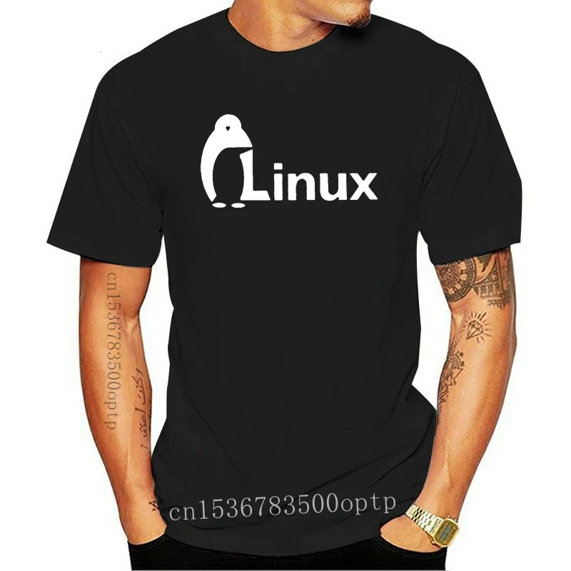 

New Men 2021 Summer The Dark Knight LINUXEES penguin Logo T Shirt 2021 Fashion short-sleeves Brand wordart of LINUX T-shirt