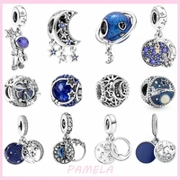 pamela 925 sterling silver astronaut moon galaxy charms christmas gift beads diy for original pandora bracelet jewelry for women