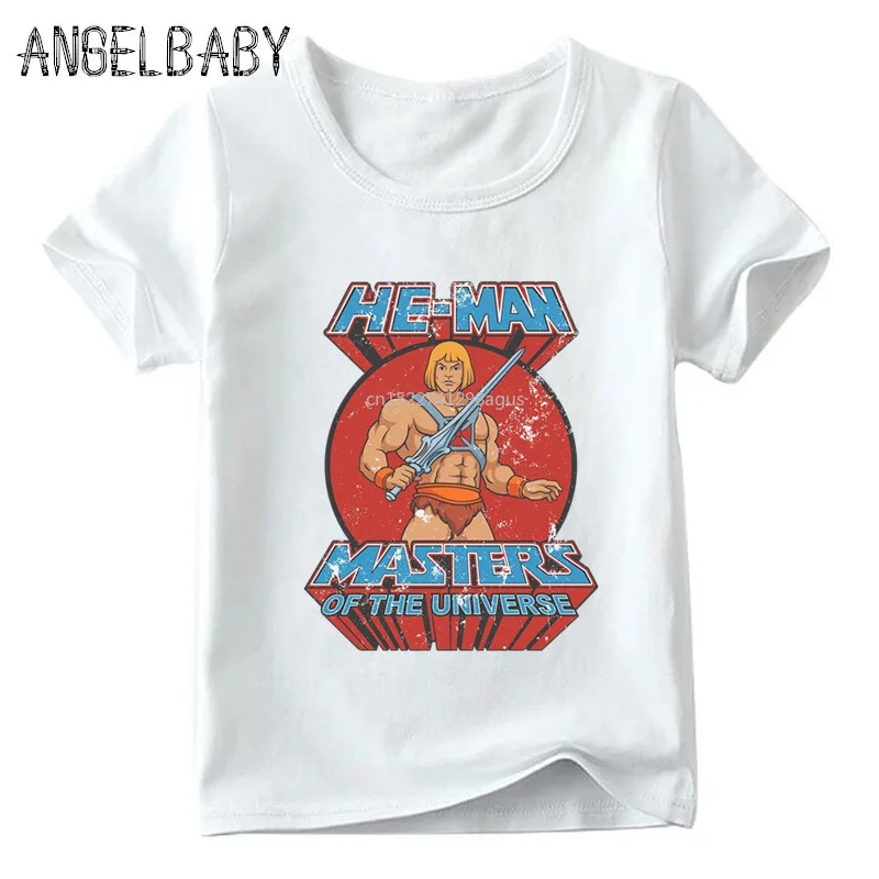 Забавная Футболка с принтом Мастера Вселенной для мальчиков и девочек детские
