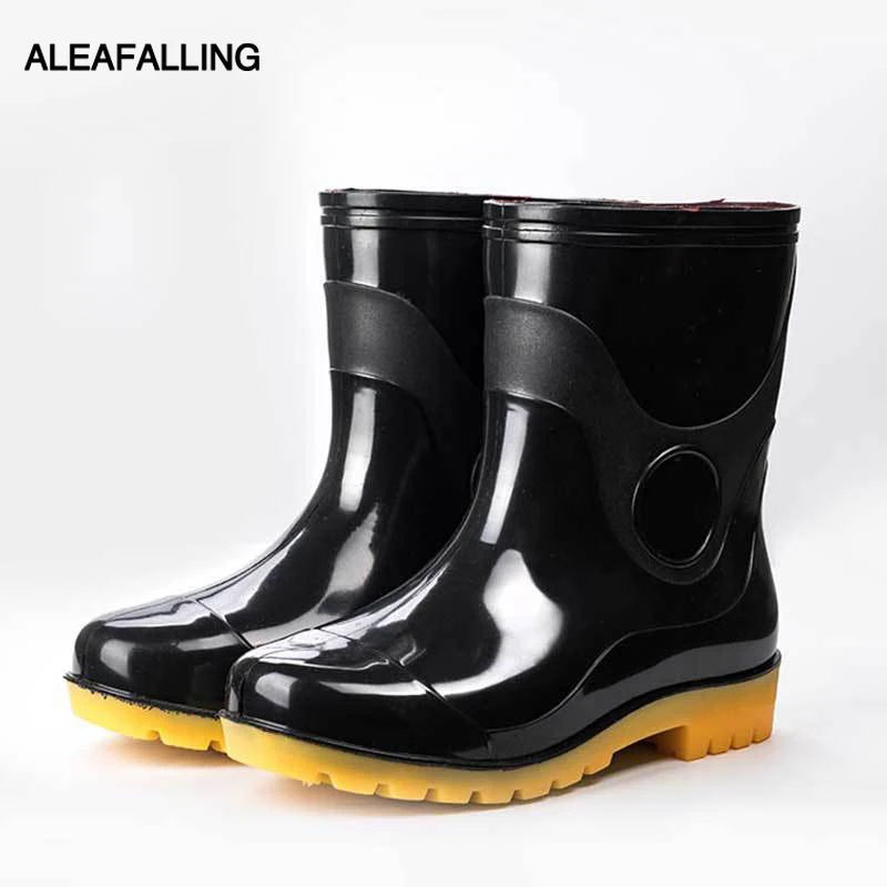 Сапоги Aleafalling мужские непромокаемые ПВХ круглый носок рабочее место Всесезонная