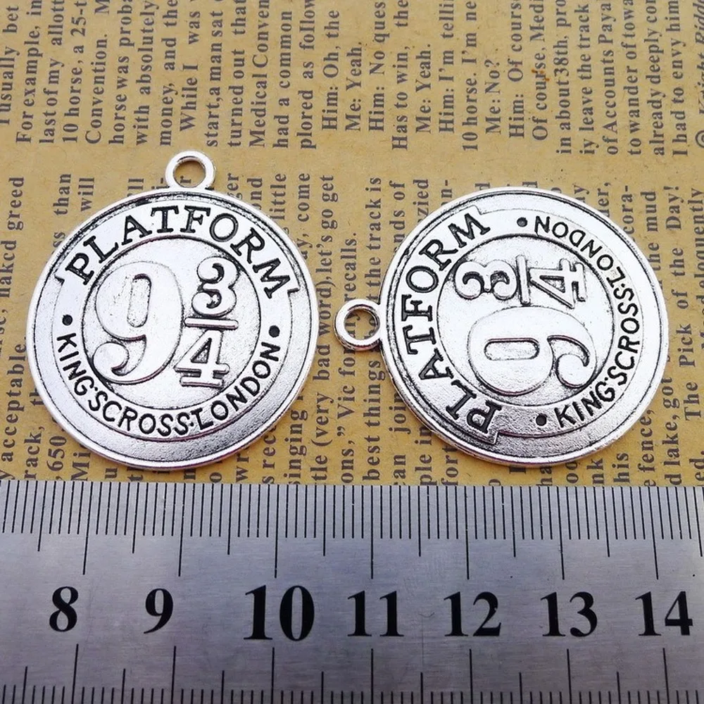 

30pcs Coin Charms 33mm x 38mm DIY Jewelry Making Pendant Antique Silver Color
