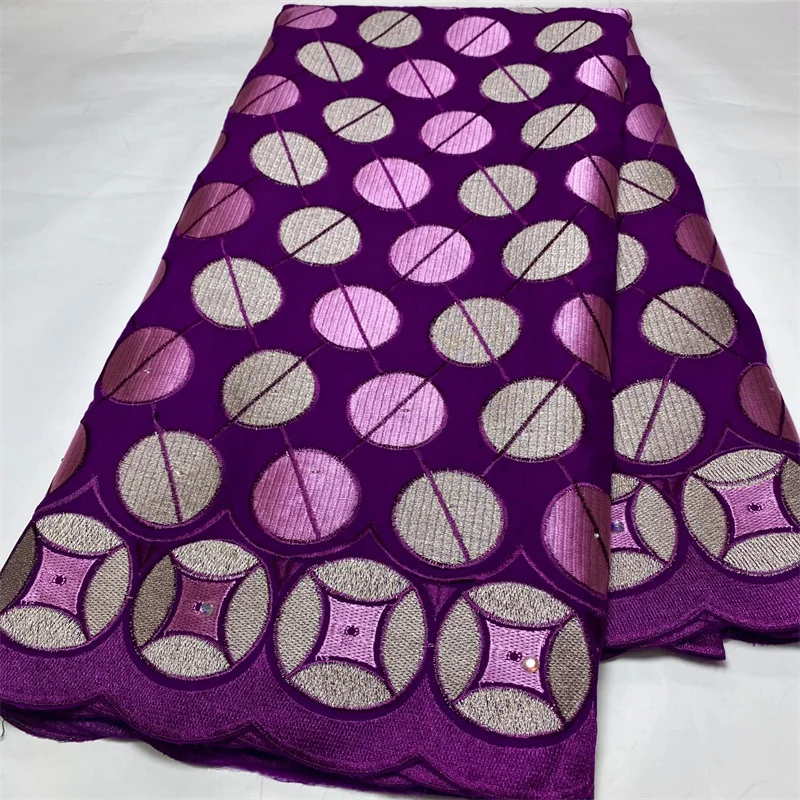 

5 Yard Dry Lace Fabric Latest Heavy Beaded Embroidery African 100% Cotton Swiss Voile Popular Dubai Style For Party Wedding 14L