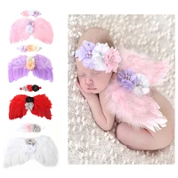 1 set handmade newborn baby feather hair band hair accessories photo prop girls headband angel wings suit cute