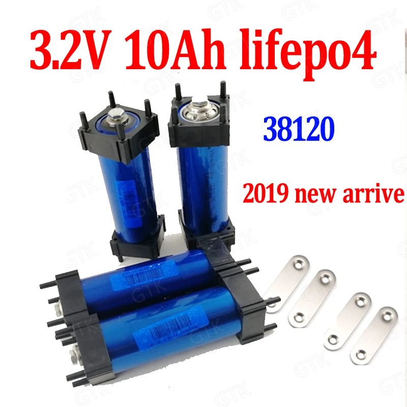 8 шт. 3 2 V 10Ah цилиндрическая LiFePO4 батарея высокой емкости 38120 для DIY 24v 36V 48v