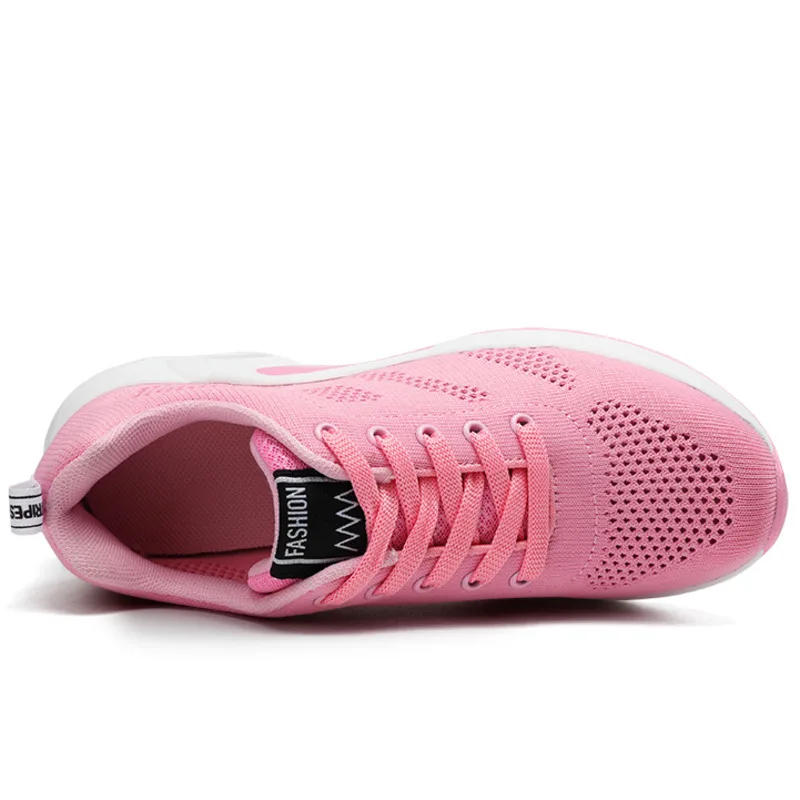 Женские теннисные туфли розовые дышащие сетчатые кроссовки с воздушной подушкой