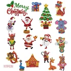 17 шт 5D DIY рождественские алмазные наклейки наборы для детей, рождественские Мультяшные мозаичные наклейки, рождественские украшения подарок