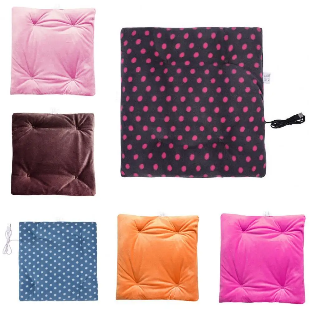 

40%HOTHeating Seat Cushion Thickened Keep Warm Comfortable Flannel USB Charging Heating Pad for Office