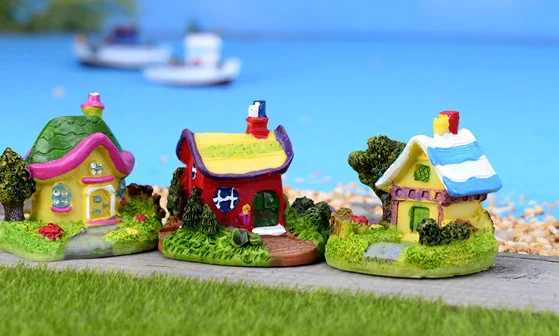 Мультяшный дом вилла мини-здания сказочные миниатюры сад гном мох Декор