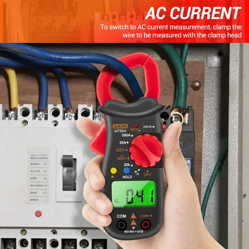 1999 отсчетов Цифровой мультиметр клещи 500A AC/DC напряжение тока NCV тестер с