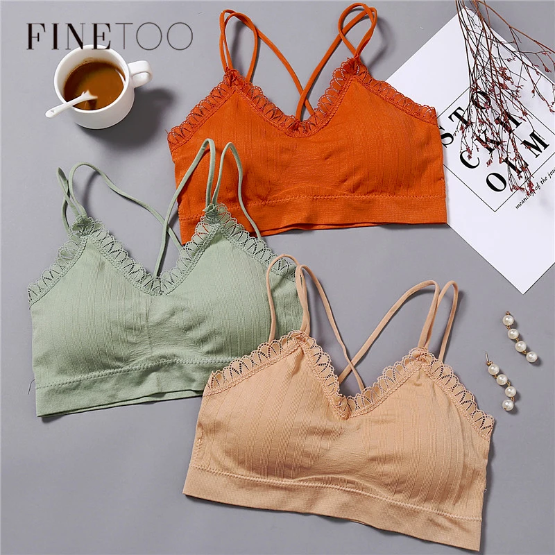 Бюстгальтер пуш ап женский кружевной мягкий Бралетт без косточек хлопковый с