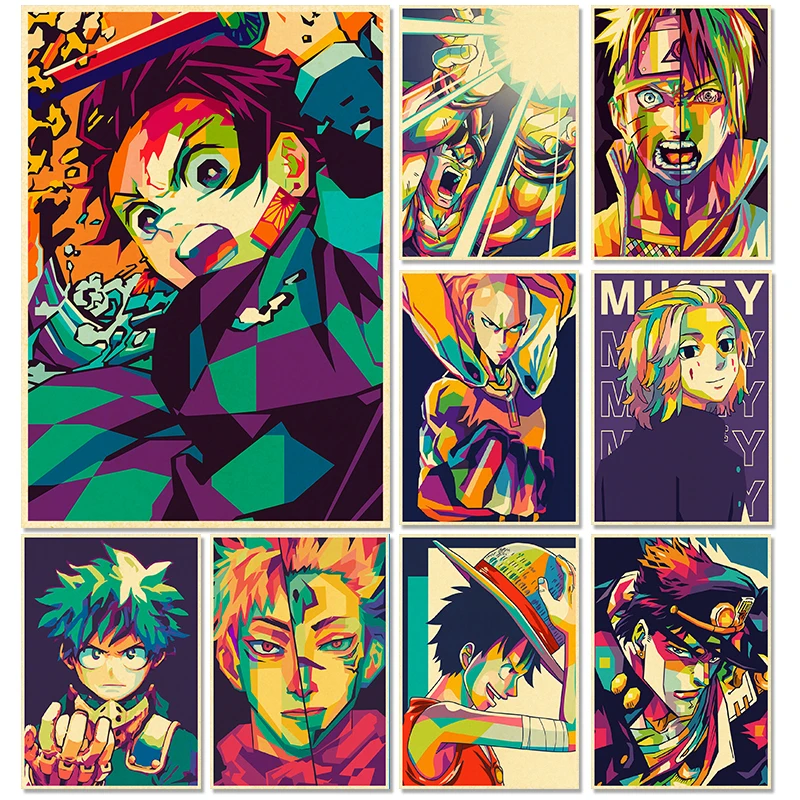 

Demon Slayer Anime Poster Decor For Home Posters Room Wall Pictur Kraft Paper Retro And Prints Art Bar Cafe Stickers