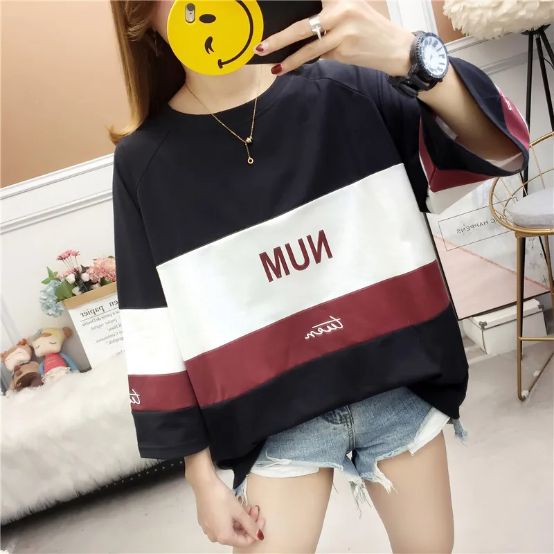 

Houthion Cotton Printed Women's T-shirt Summer Fashion Casual New Korean O-Neck Short Sleeve Top Retro Loose Tops