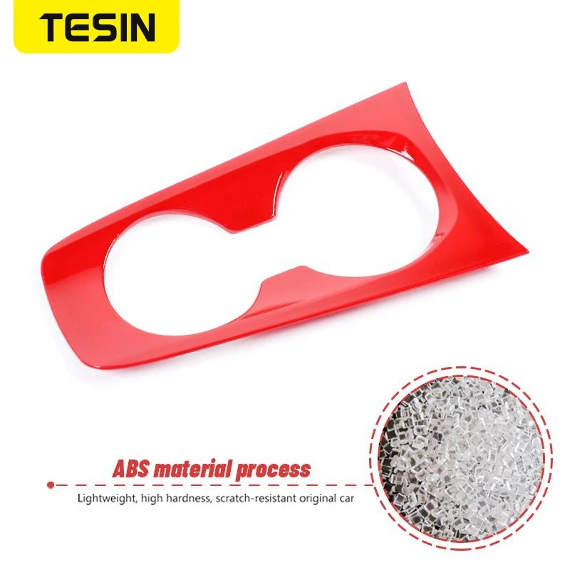 

TESIN ABS Car Cup Holder Panel Decoration Cover Stickers Interior Accessories For Chevrolet Camaro 2010-2015 Car Styling