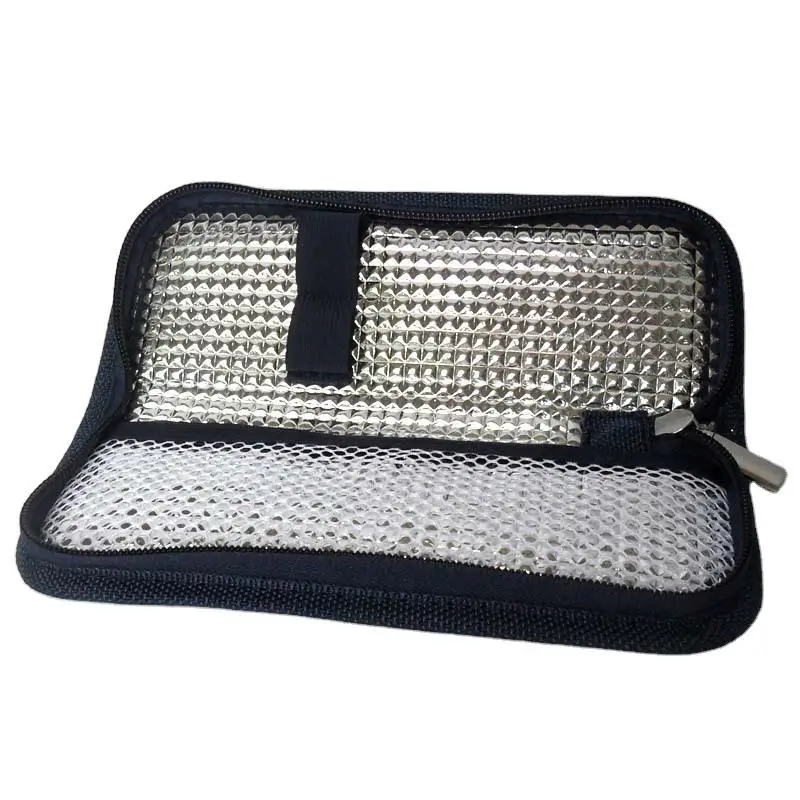 

New Portable Refrigerated Package Stay Cold Insulin Zipper Folding Ice Pack Physical Insulation Box Aluminum Foil Cooler Bag