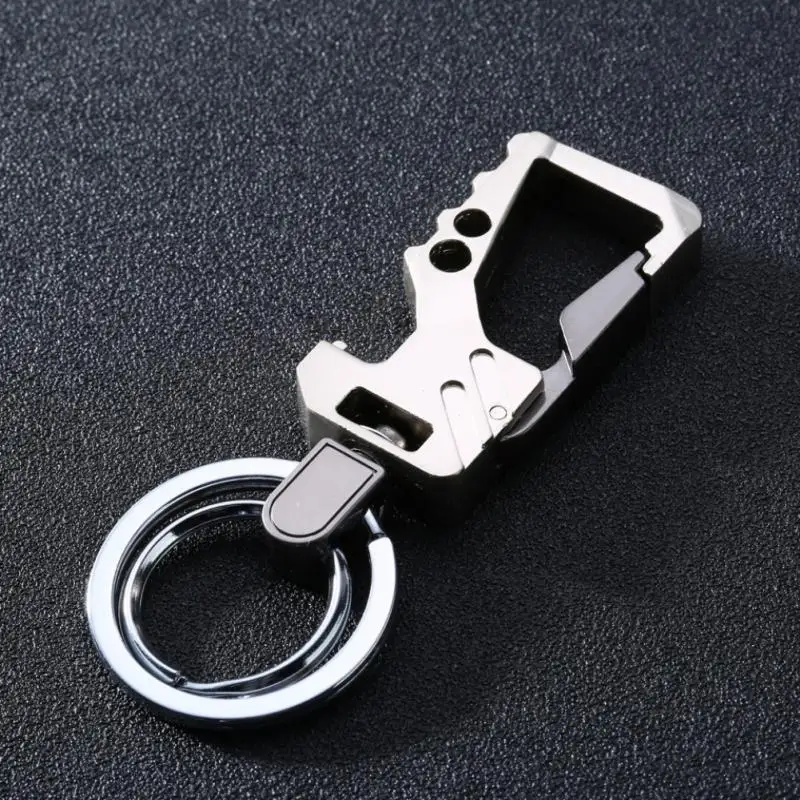 

car Keychains Anti-scratch Multi KeyChain Bottle Opener Key Ring With Hook Swivel Double Loops Key Ring Car Accessories Interior