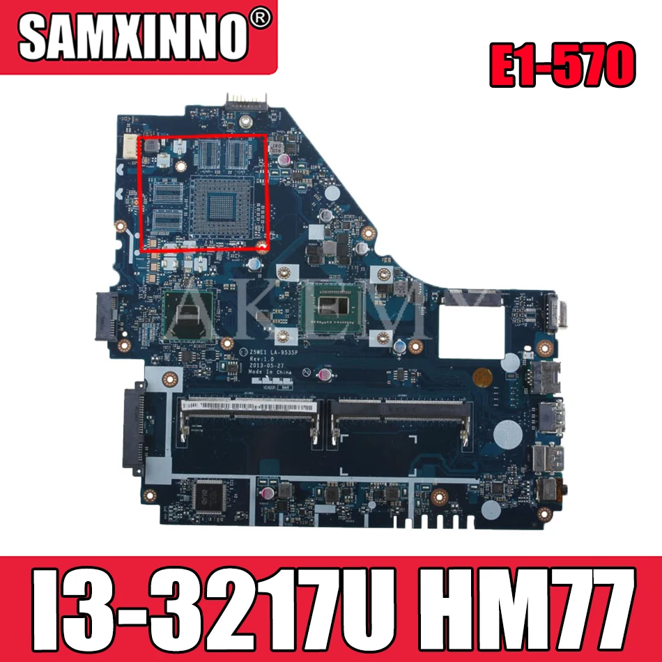 Original For Acer E1-570 laptop motherboard I3-3217U HM77 Z5WE1 LA-9535P tested good free shipping |