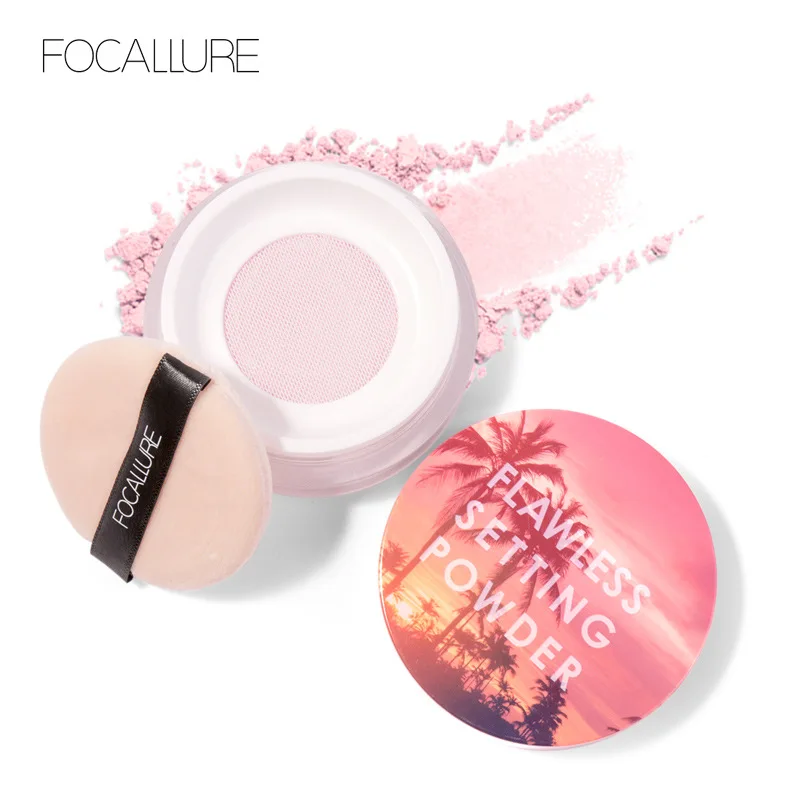 FOCALLURE Top Quality Loose Powder Translucent Light Smooth Setting Powder Waterproof Oil-control Velvety Face Make Up TSLM1