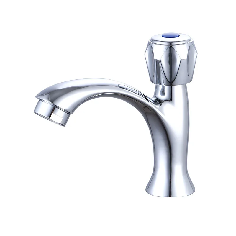 

Bathroom Basin Faucet Copper Single Cooling Faucet Wash Basin Home Kitchen Househlod Single Hole Water Saving Faucets