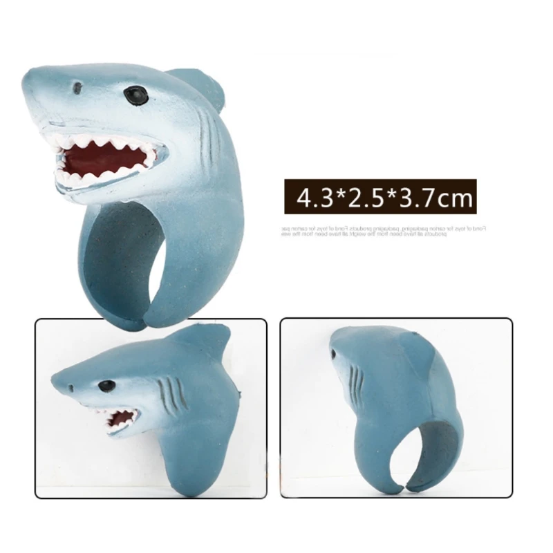 

Realistic Dinosaur Dolphin Ring Wild Animals Figure Rings Learning Party Favors Toys For Boys Girls Kids