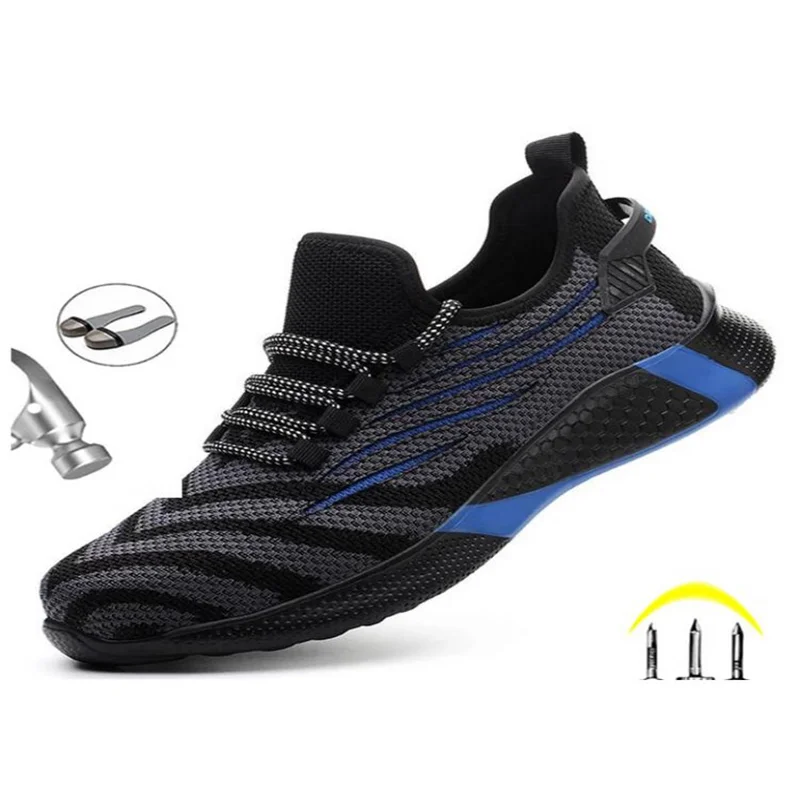 

Anti-smash Male Indestructible Work Shoes Sneakers Men Boots Anti-puncture Safety Shoes Men Work Boots Steel Toe Shoes Footwear