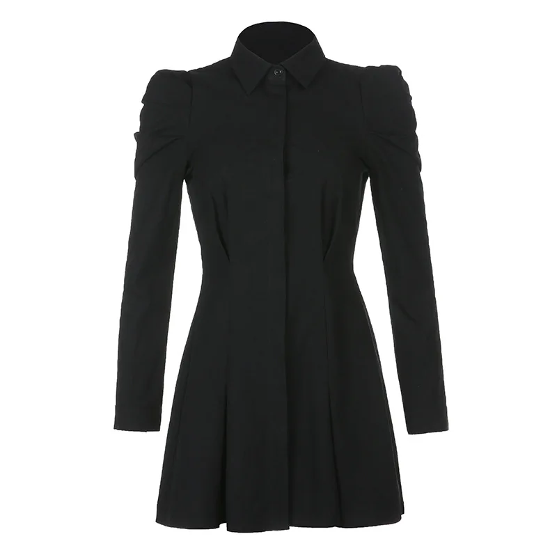

woman dress shirts dress Women's lapel temperament shirt dress 2020 new