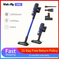 vistefly vxb cordless vacuum cleaner home rechargeable handheld vacuum cleaner 24 kpa suction power runs up to 50 minutes