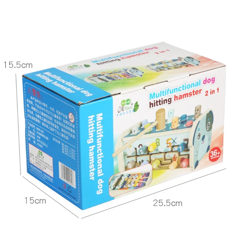 

Puppy Playing Hamsters Knocking Toy with Music Toddler Musical Instruments for Boys Girls Kids Musical Hand Coordination