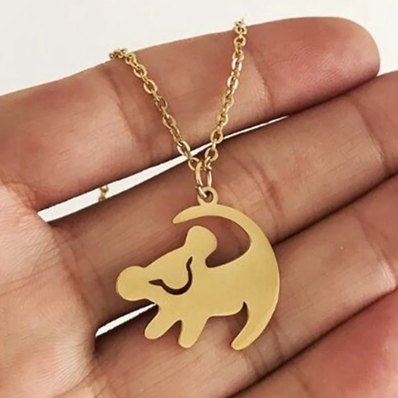 Ожерелье короля Лев Симба ювелирные изделия из нержавеющей стали ожерелье на