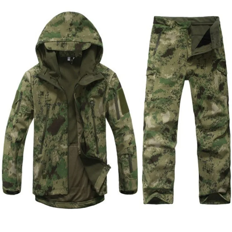 Sharkskin Открытый Охота Ghillie костюм Кемпинг водонепроницаемая куртка tad4.0 мягкая