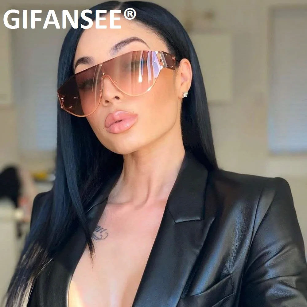 GIFANSEE квадратные солнцезащитные очки женские новые негабаритные зеркальные