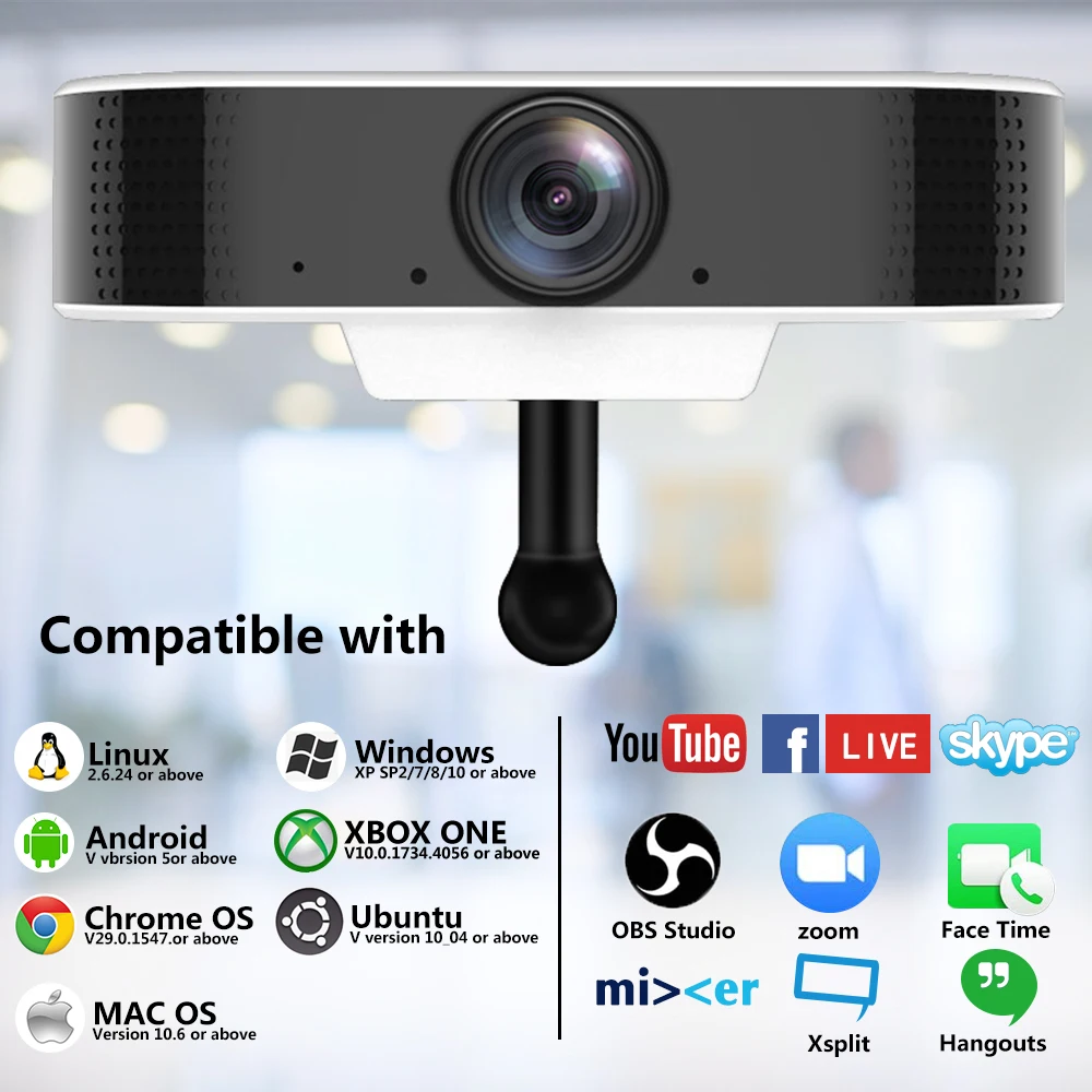 FDBRO 2020 новая веб камера 1080P USB HD двухсторонняя аудио разговор подключи и играй мини