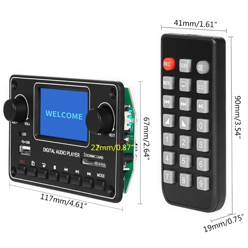 Беспроводной Bluetooth MP3 декодер плата радио музыкальный плеер функция записи Bluetooth/U
