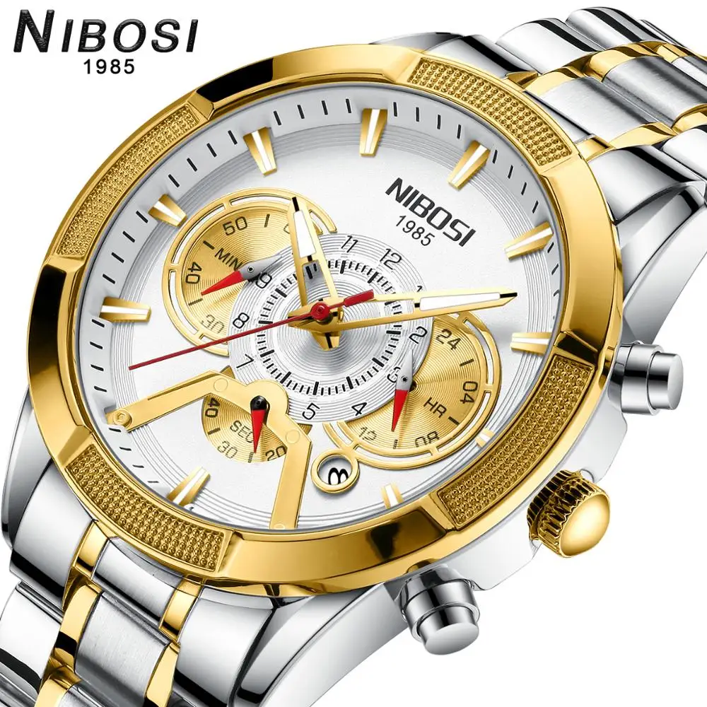 

NIBOSI Quartz watch men Casual Bussiness mens watches Luxury Top Brand sport Waterproof Chronograph WristWatch Relogio Masculino